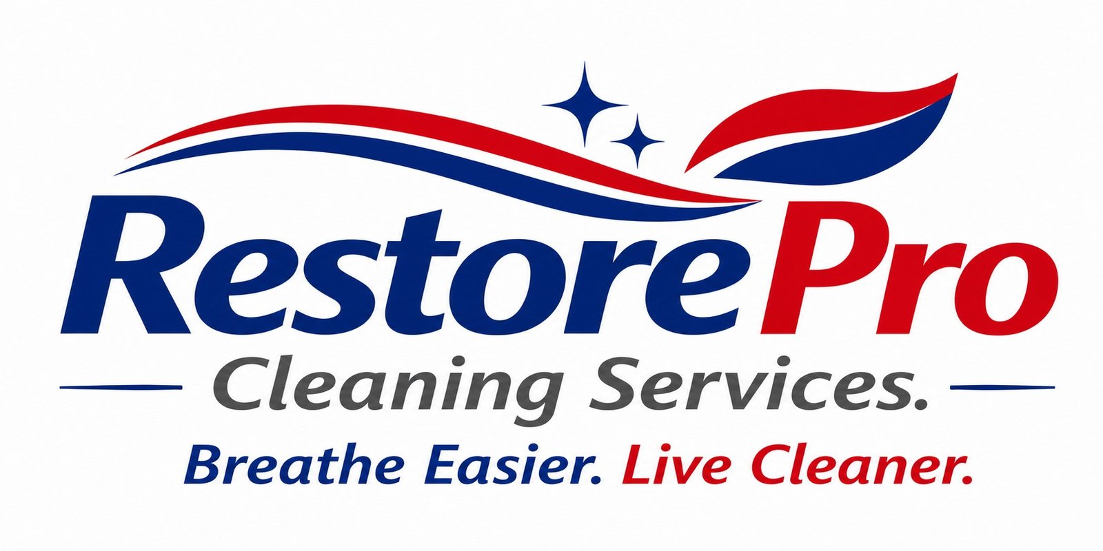 RestorePro Cleaning Services New Color Logo Red-White-Blue Print Ready